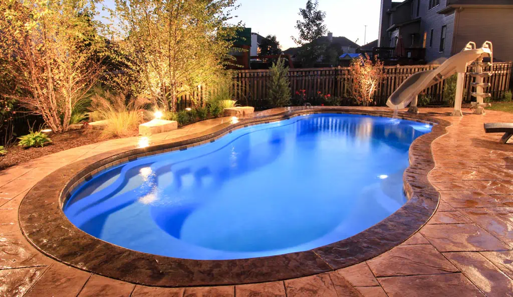 The Riviera fiberglass inground pool by Leisure Pools